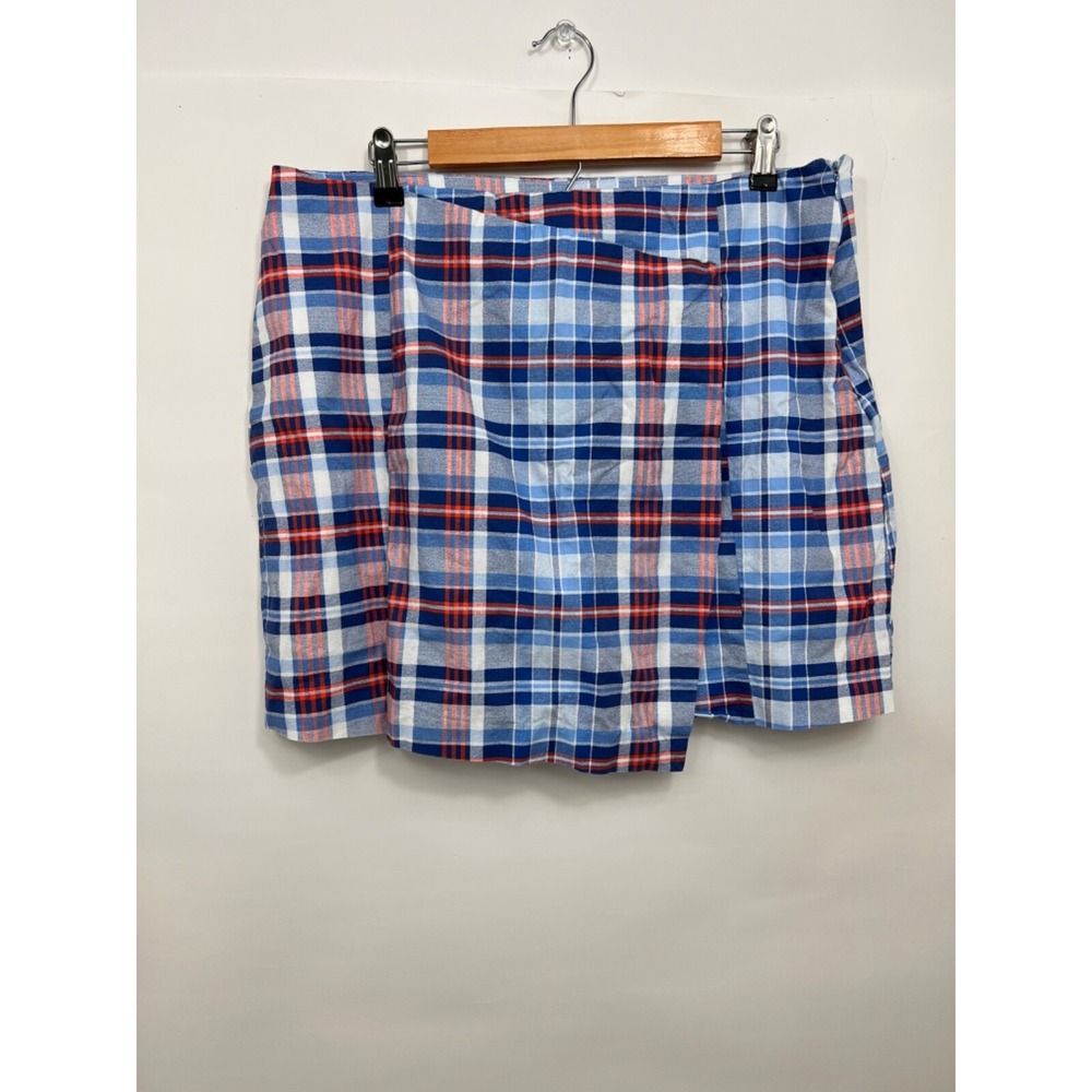 Caribbean Joe Stretch‎ Knit Plaid Short Skirt Cotton Spandex Womens Size 12